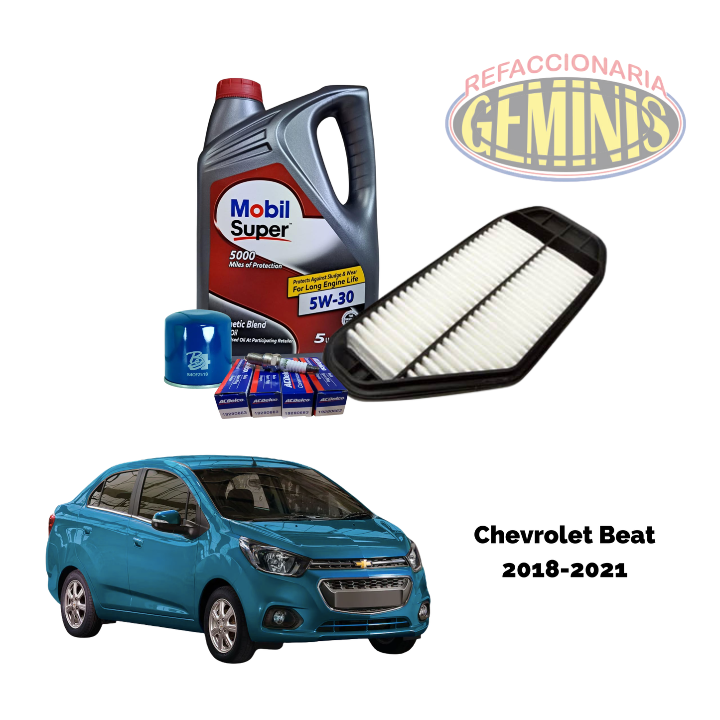 KIT AFINACION CHEVROLET BEAT 2018-2021 (ACEITE 5W30)