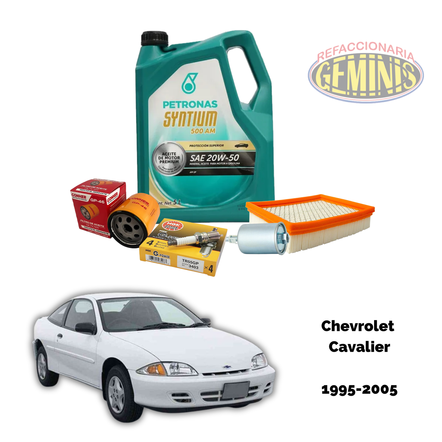 KIT AFINACION CHEVROLET CAVALIER 1995-2005 (2.2 LTS) (ACEITE PETRONAS)