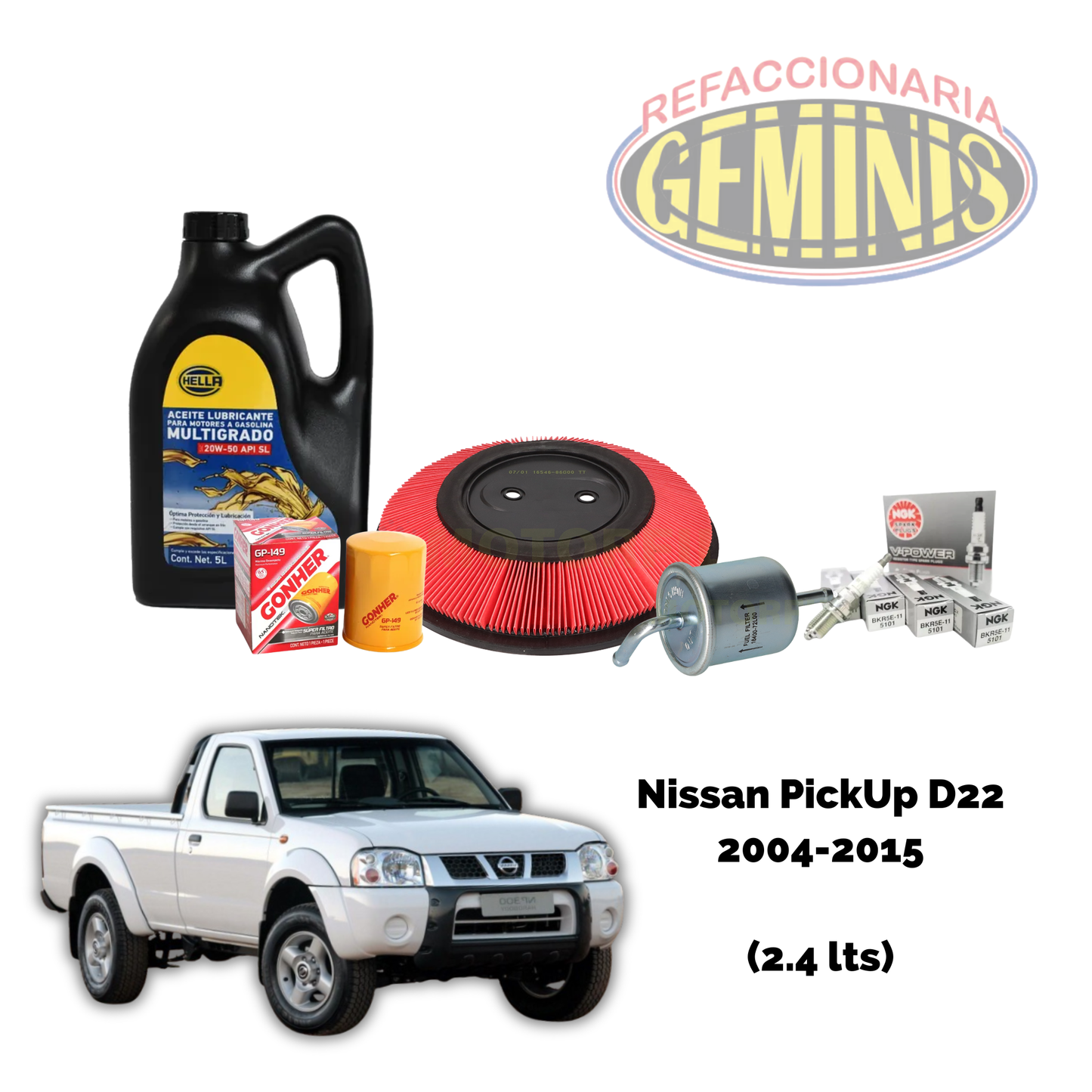KIT AFINACION NISSAN PICKUP D22 2004-2015 (2.4 LTS)