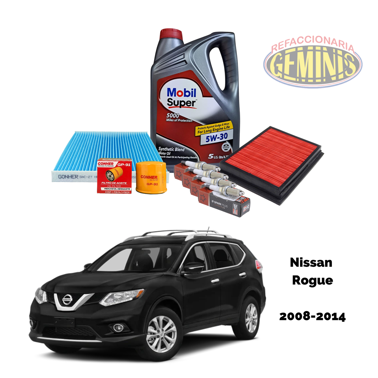 KIT AFINACION NISSAN ROGUE 2008-2014 (BUJIAS CONVENCIONALES)