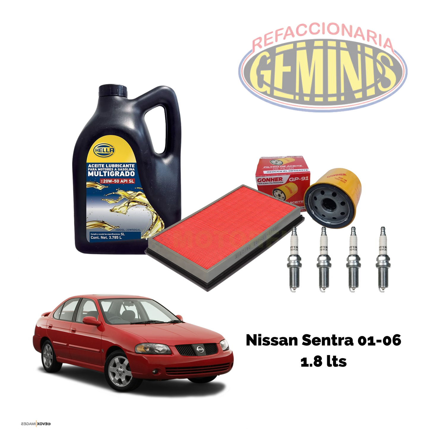 KIT AFINACION NISSAN SENTRA 01-06 1.8 LTS (HELLA 20W50)