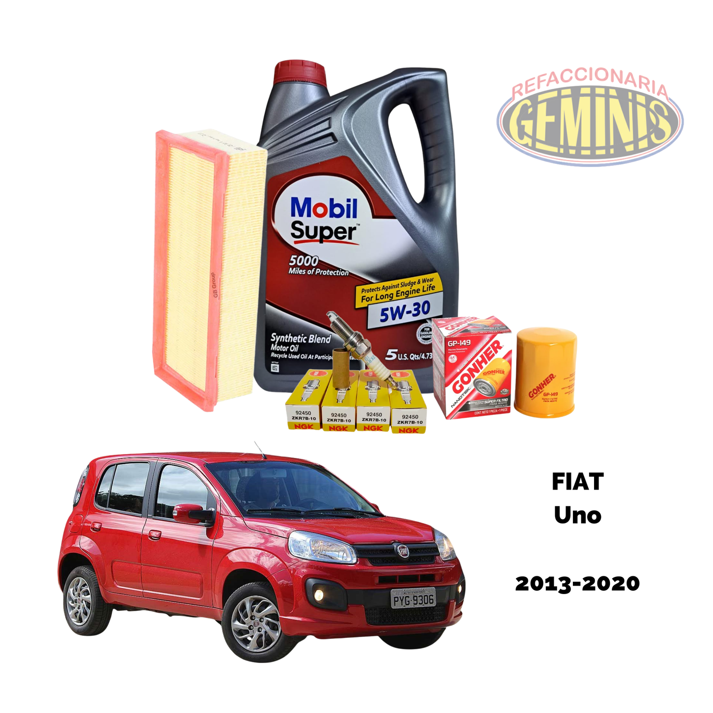 KIT AFINACION FIAT UNO 2013-2020 (ACEITE MOBIL)