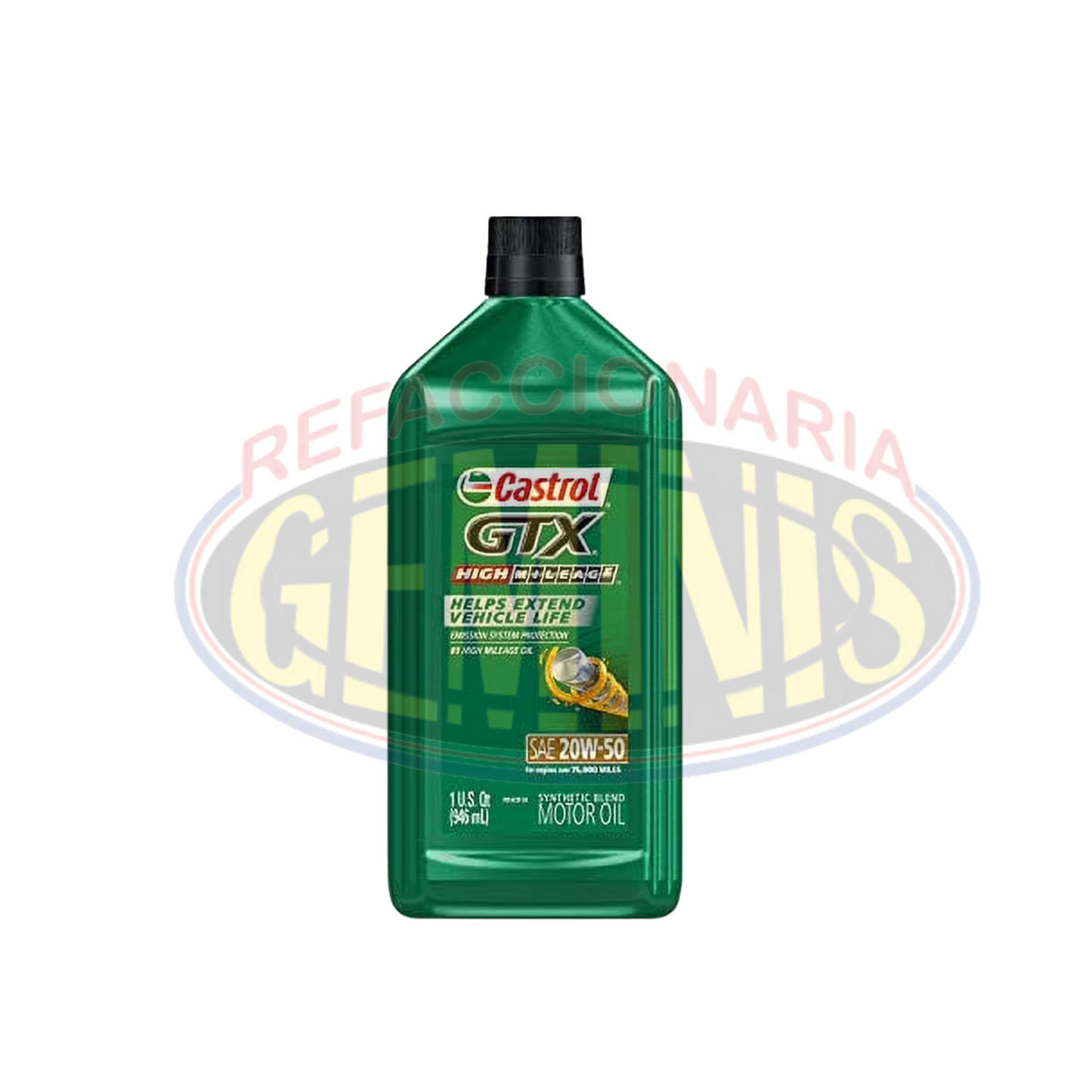 LITRO ACEITE CASTROL 20W50 HIGH MILEAGE GTX