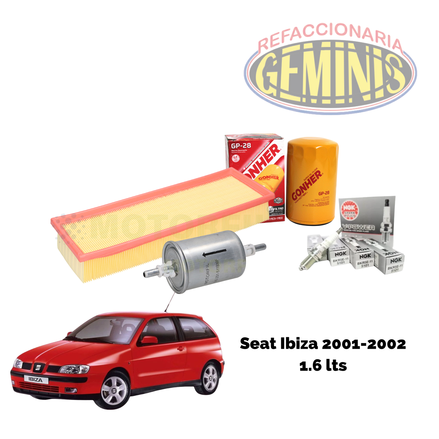 KIT FILTROS Y BUJIAS SEAT IBIZA 2001-2002 1.6 LTS
