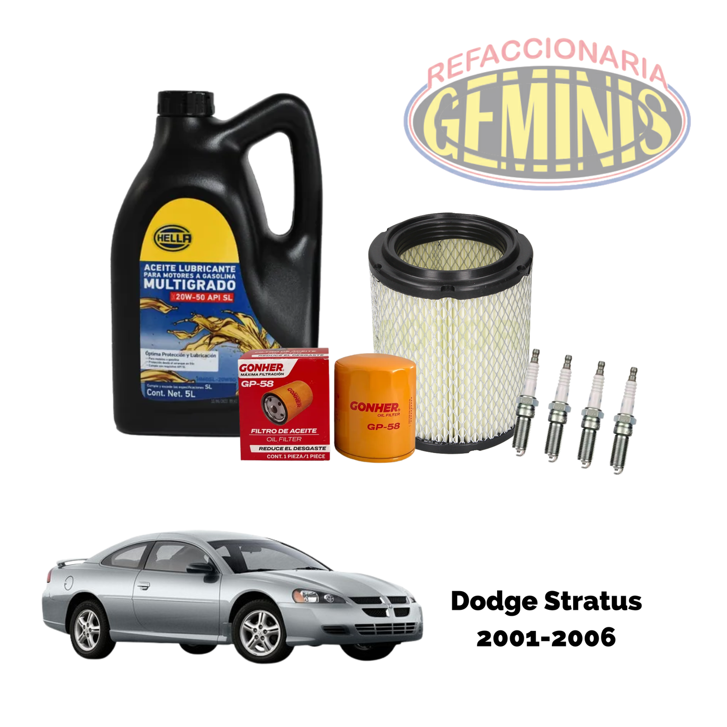 KIT AFINACION DODGE STRATUS 2001-2006 (ACEITE 20W50)