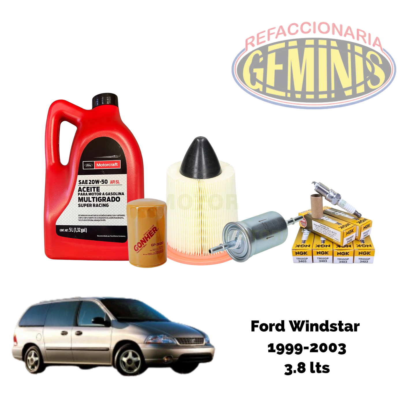 KIT AFINACION FORD WINDSTAR 1999-2003 3.8 LTS (BUJIAS PLATINO)