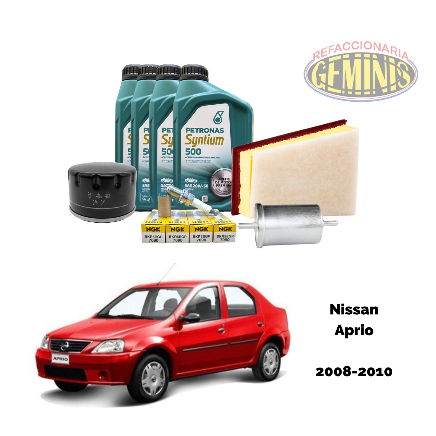 KIT AFINACION NISSAN APRIO 2008-2010 (ACEITE PETRONAS)