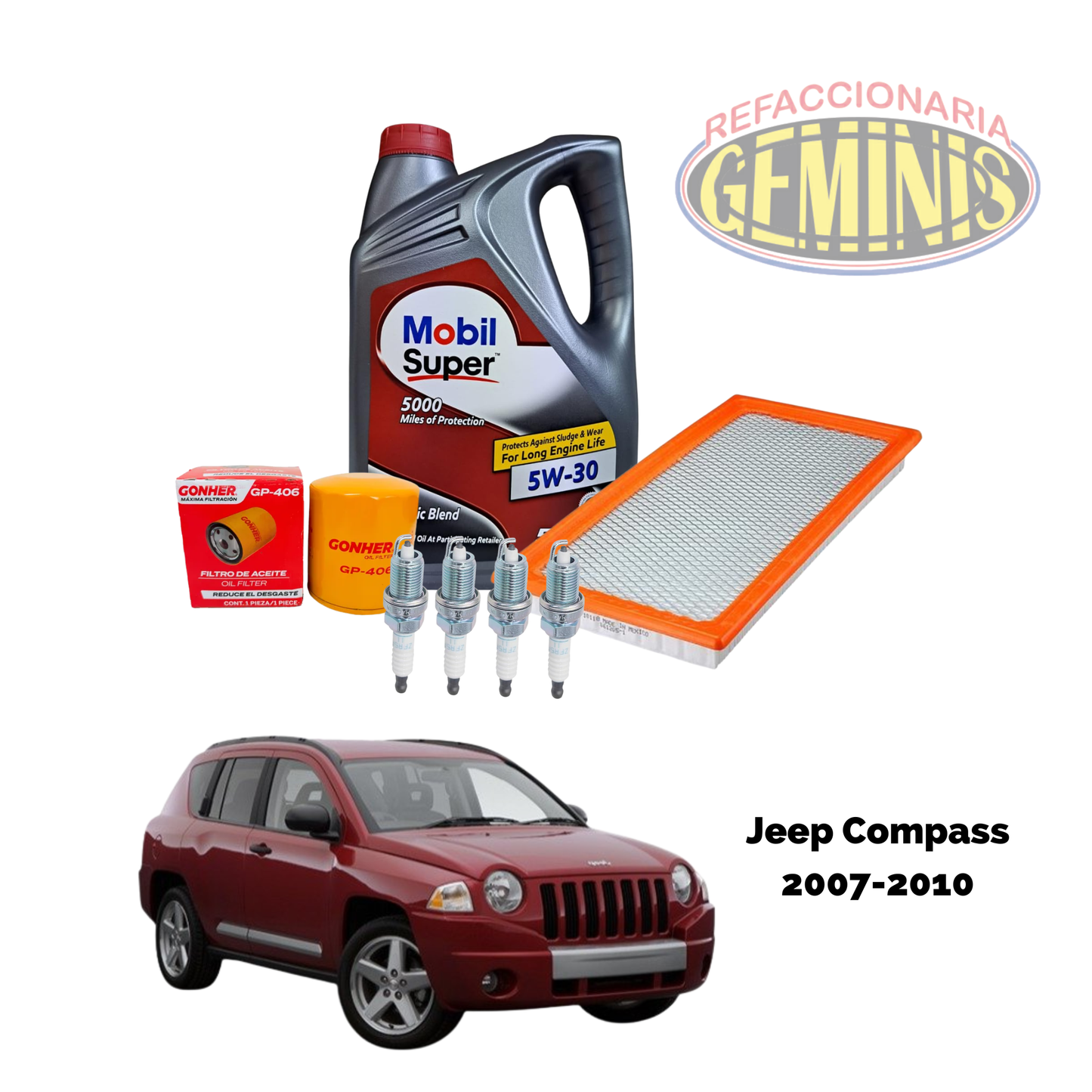 KIT AFINACION JEEP COMPASS 2007-2010 (ACEITE 5W30 MOBIL)