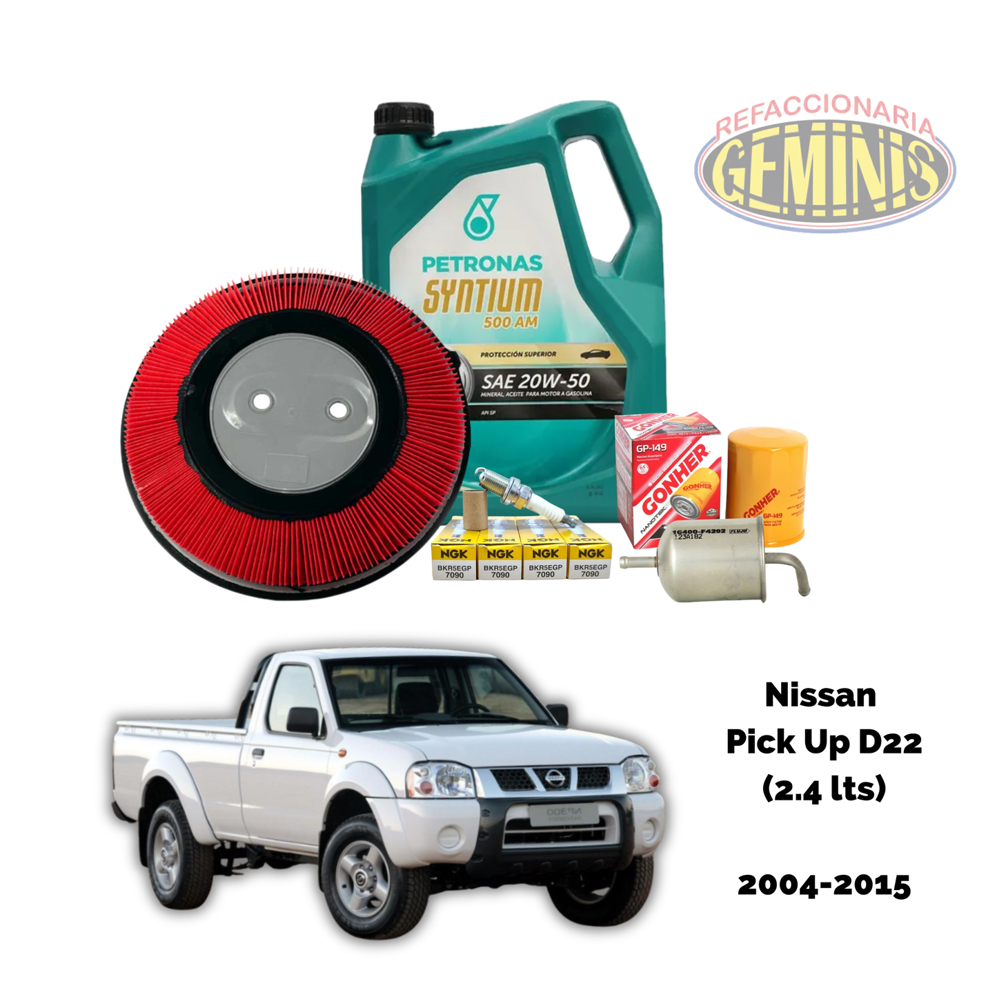 KIT AFINACION NISSAN PICKUP D22 2004-2015 (2.4 LTS) (ACEITE PETRONAS)