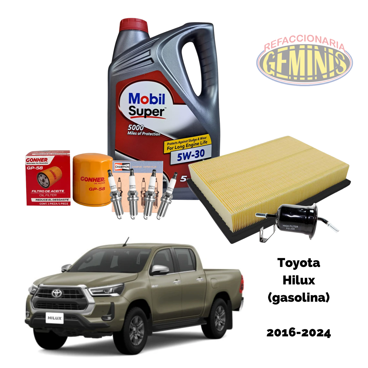 KIT AFINACION TOYOTA HILUX 2016-2024 (GASOLINA)