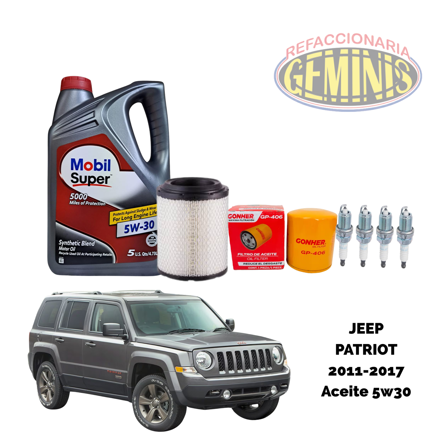 KIT AFINACION JEEP PATRIOT 2011-2017 (ACEITE 5W30 MOBIL)