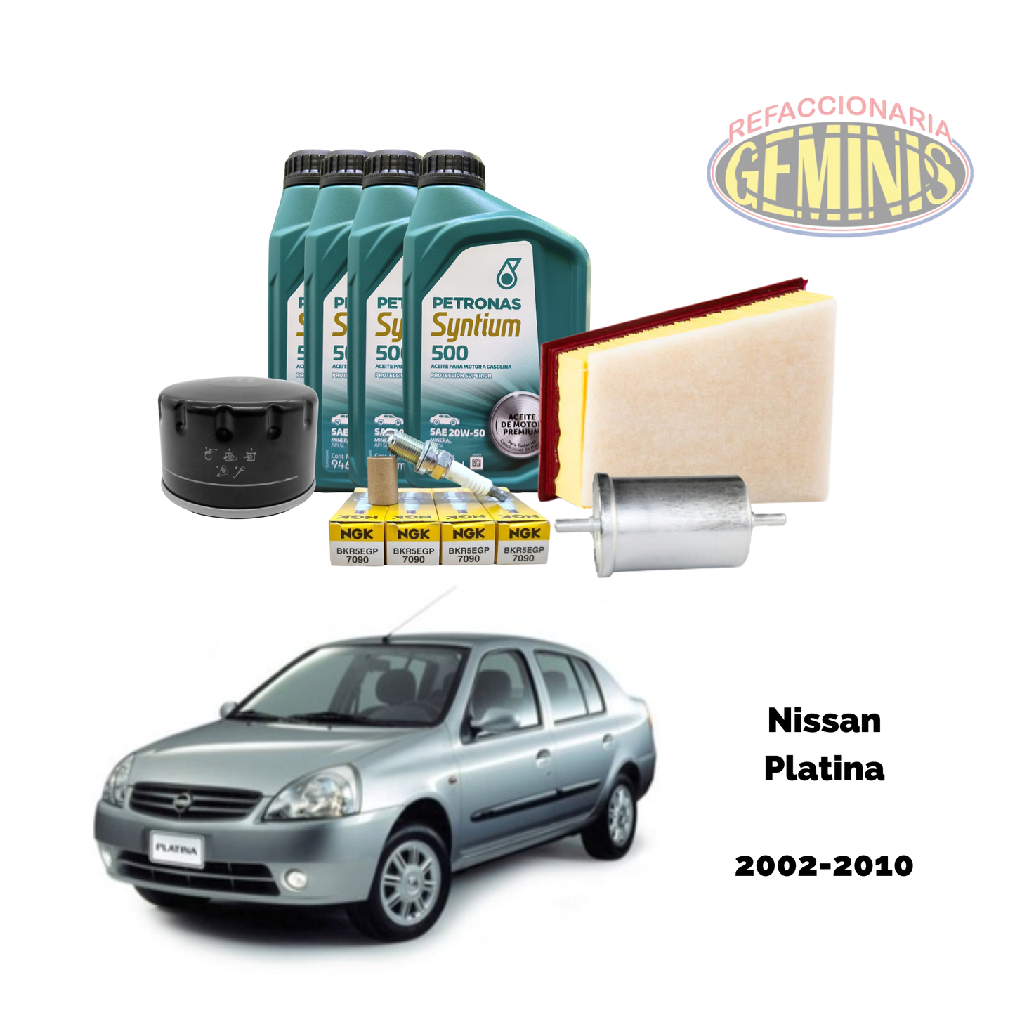 KIT AFINACION NISSAN PLATINA 2002-2010 (ACEITE PETRONAS)