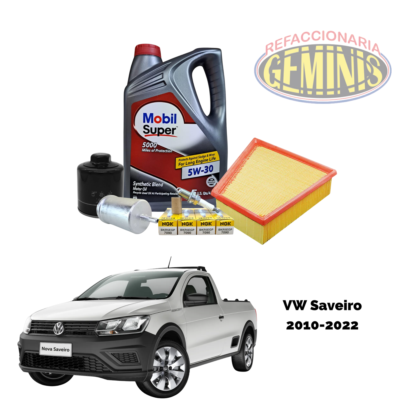 KIT AFINACION VW SAVEIRO 2010-2022 (ACEITE 5W30 MOBIL)