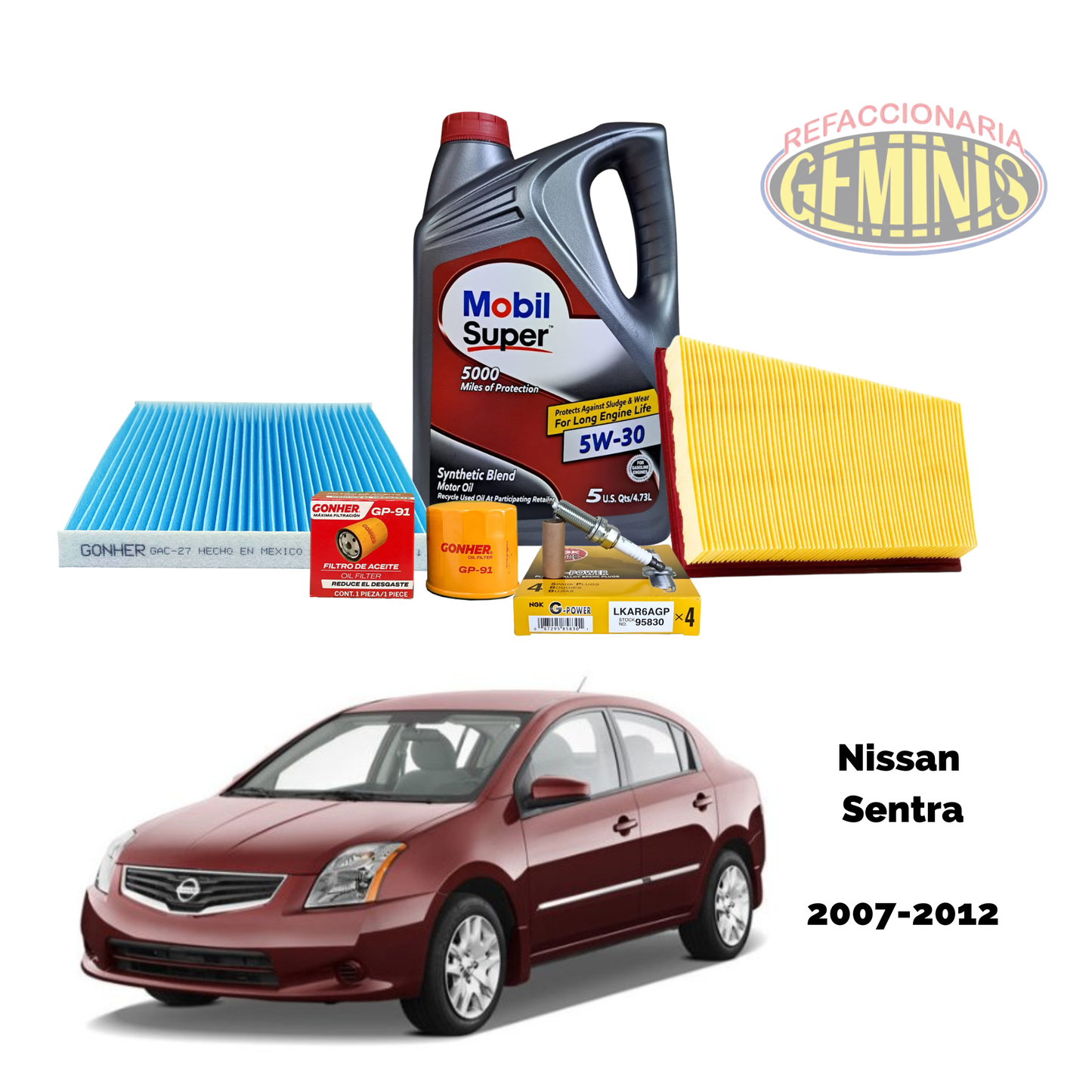 KIT AFINACION NISSAN SENTRA 2007-2012 (2.0 LTS) (BUJIAS PLATINO)