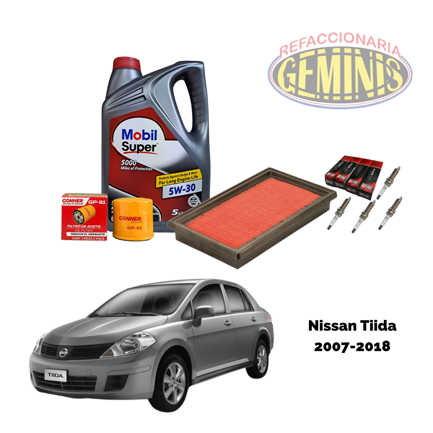 KIT AFINACION NISSAN TIIDA 2007-2018 (ACEITE 5W30)