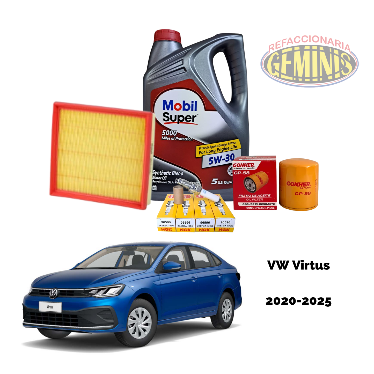 KIT AFINACION VW VIRTUS 2020-2025 (ACEITE MOBIL)