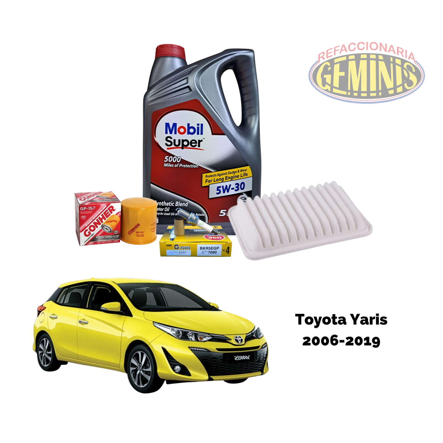 KIT AFINACION TOYOTA YARIS 2006-2019 (ACEITE MOBIL)