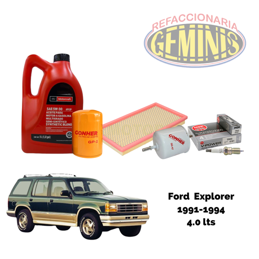 KIT AFINACION FORD EXPLORER 1991-1994 V6 4.0 LTS (ACEITE 5W30)