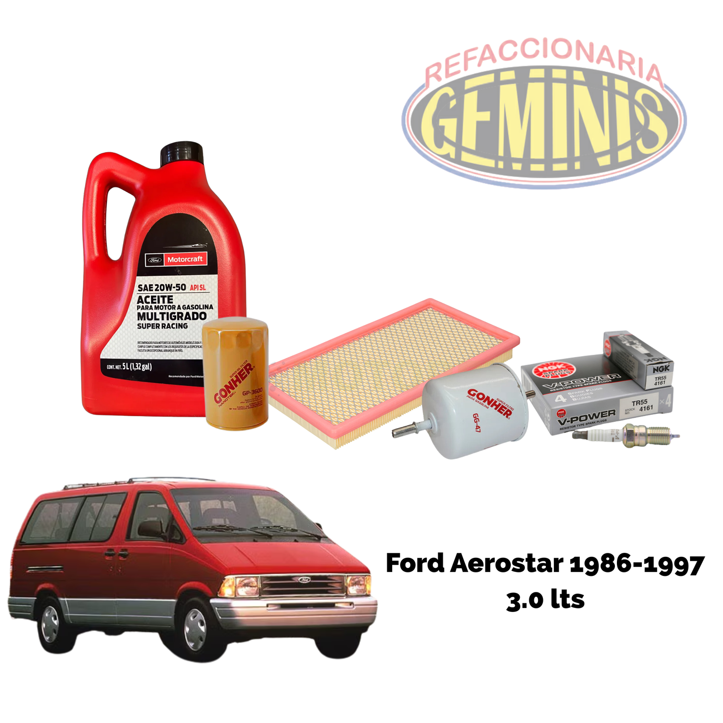KIT AFINACION FORD AEROSTAR 1986-1997 V6 3.0 LTS