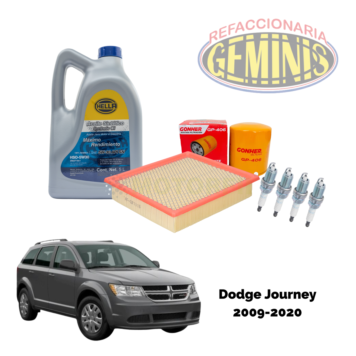 KIT AFINACION DODGE JOURNEY 2009-2020 4 CILINDROS (ACEITE 5W30)