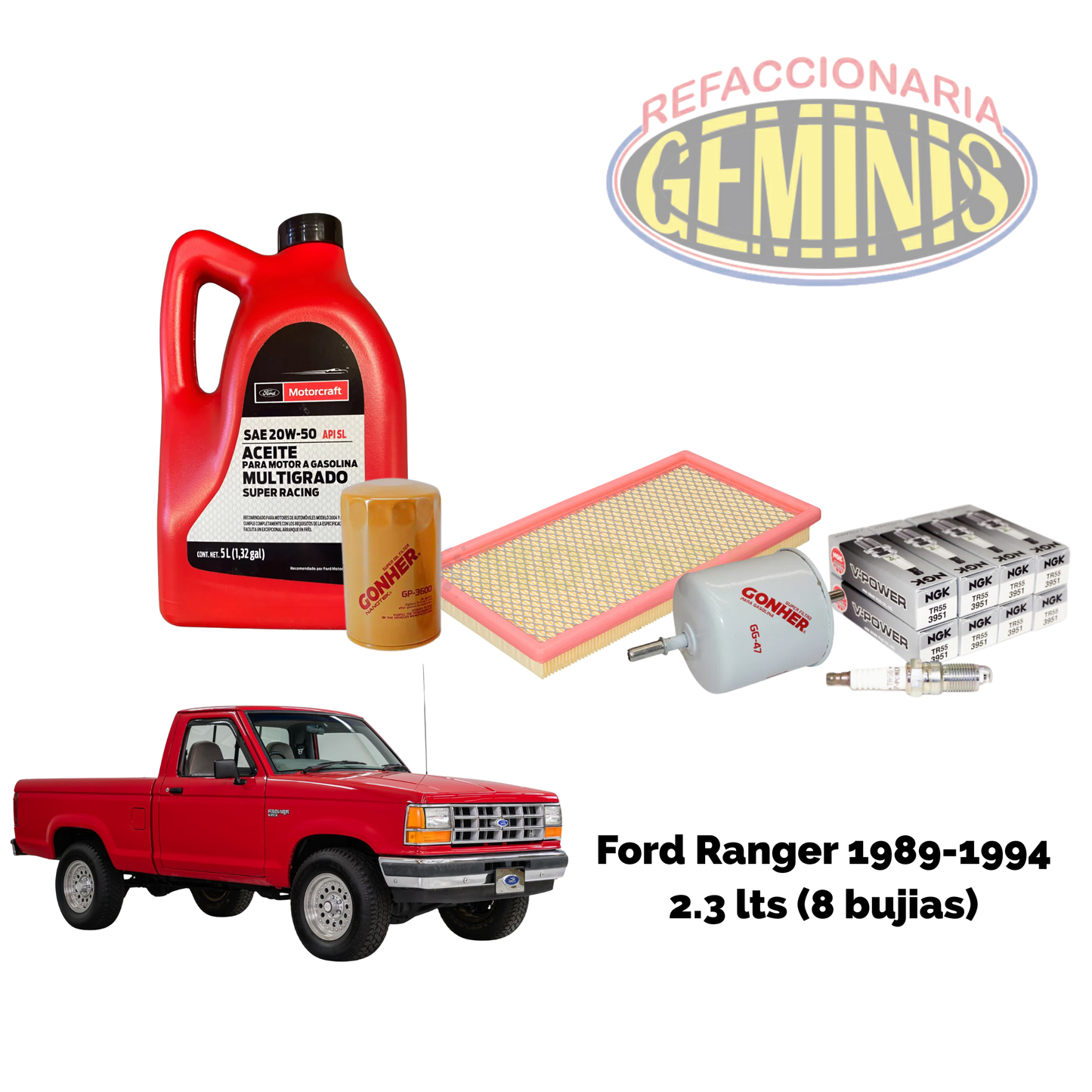 KIT AFINACION FORD RANGER 1989-1994 2.3 LTS (8 BUJIAS)